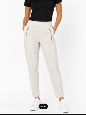 Athleta Headland Hybrid White High-Rise Zip Pocket Joggers
